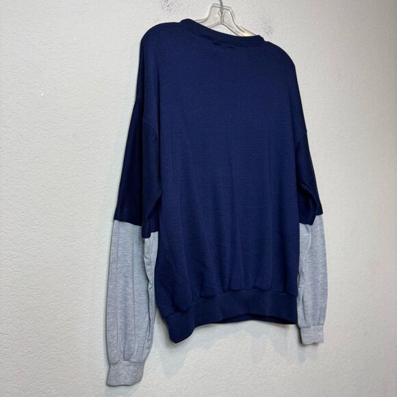 Vintage Voit Baseball Shirt, Dark Blue with White and Gray Sleeves Men's size L - Picture 9 of 9
